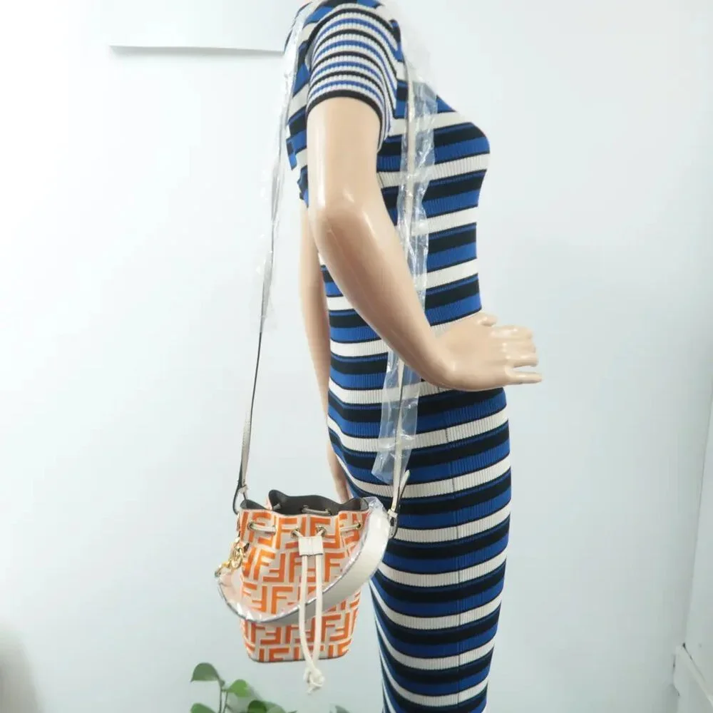 100% Authentic FENDI Mon Tresor Beige&Orange Leather Satchel 999-102424 - Picture 12 of 12